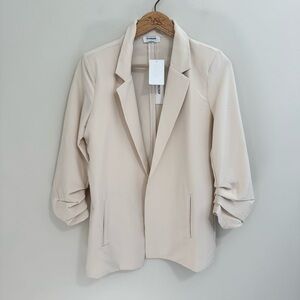 The Workshop NWT Cream Cinch Sleeve Blazer